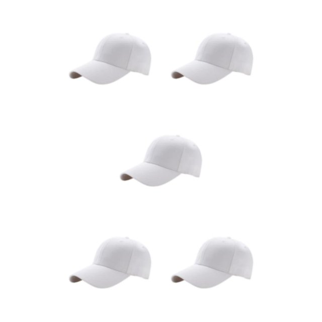 maskred Casquette Sport Réglable Sangle Protection Solaire pour les Activités de Plein Air Style Sportif Polyester Casquette de Baseball Universelle Blanc 5Set