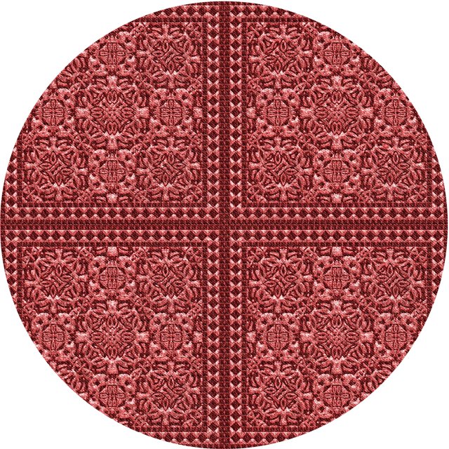 Ahgly Company Tapis Rond Lavable en Machine Intérieur Transitionnel Rouge Canneberge, 3 Pieds Rond