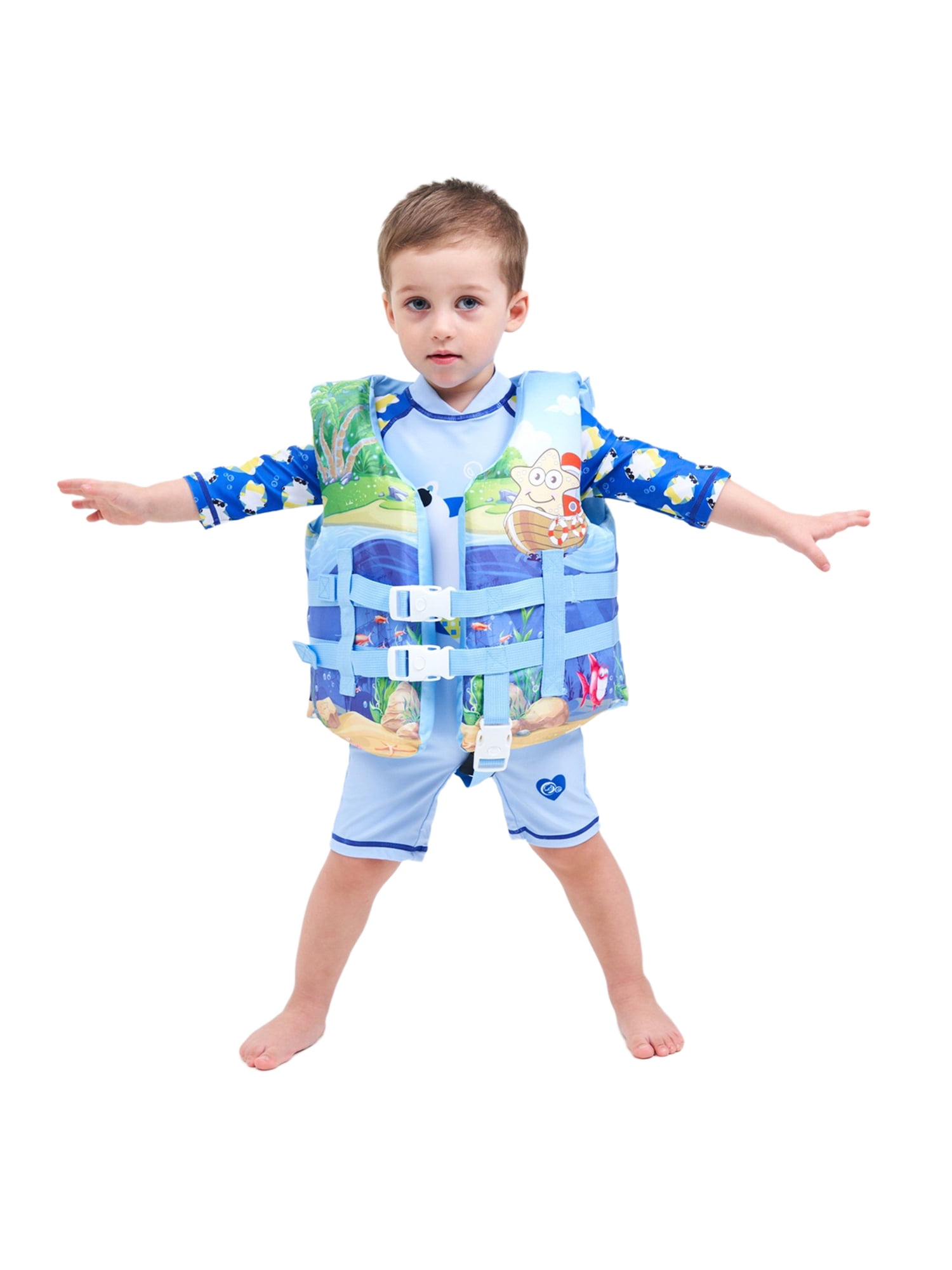 EYIIYE Kids Swimming Life Vest, Cartoon Animals Print Flotage Life Jacket