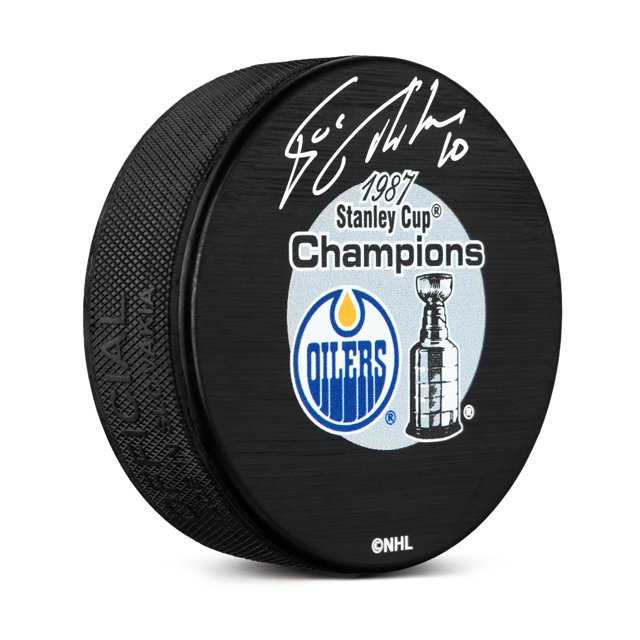 Esa Tikkanen Rondelle des Champions de la Coupe Stanley 1987 des Oilers d'Edmonton Signée