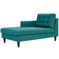 thumbnail image 1 of Modway Empress Left-Arm Upholstered Polyester Fabric Chaise in Teal Blue, 1 of 5