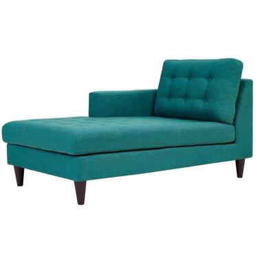 Modway Empress Méridienne en Tissu de Polyester Rembourrée avec Accoudoir Gauche, Bleu Sarcelle