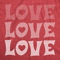 thumbnail image 2 of T-shirt pour Femmes Love Love Love, Jolis Cœurs, Saint-Valentin, Graphique, Nouveauté, pour Dames (Rouge Chiné) - m, 2 of 3