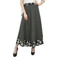 thumbnail image 1 of Phagun Jupe Portefeuille Réversible Noire en Coton à Imprimé Floral, Tenue Indienne, Couvre-Maillot, 1 of 6