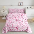 thumbnail image 2 of Erosebridal Ensemble de Couette à Fleurs Roses Printanières, Couette en Duvet Florale Botanique, Décor Maison Feuilles, Réversible 2 Pcs, 2 of 8