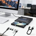 thumbnail image 1 of MKHSQHDG Clearance 7 in 1 External Usb Dvd Drive & Blu Ray Player Usb 3.0 Type C Portable Cd Dvd Rom Rw Burner Writer with 3 Usb Ports Sd/Tf Card Slots for Laptop Desktop Mac Macbook Windows 11/10/, 1 of 5