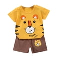 thumbnail image 2 of EGNMCR Ensembles de Blouses et Chemises à Manches Courtes à Col Rond Tout-Petits Enfants Bébés Garçons Filles Mode Mignon Imprimé Chiot à Manches Courtes Tenue Décontractée Ensemble Fille, 2 of 4