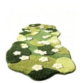 thumbnail image 2 of Flower Runner Rug Irregular Wavy, Tufted Area Rug Soft Green Floral Carpet Non for Bedroom Bedside Bathroom Home, 2 of 7