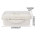 thumbnail image 2 of Dvkptbk Bento Lunch Box Japanese-style Microwave Lunch Box Office Worker Reducing Meal Divided Lunch Box for Food Fruit Snack (Beige), 2 of 2