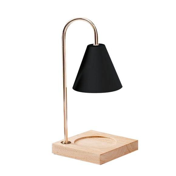Mistaha Aromatherapy Wax Melting Lamp Set with Wood Base and Iron Art Lampshade - White/Black (Optional), 4 Plug Types, GU10 Bulb Model, 350 * 150mm, 1000g Package - Professional Fragrance Diffuser
