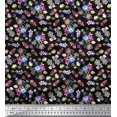 thumbnail image 1 of Soimoi Black Rayon Fabric Leaves,Insect & Floral Artistic Decor Fabric Printed BTY 42 Inch Wide, 1 of 3