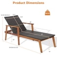 thumbnail image 2 of Gymax Chaise Longue Inclinable Réglable en Rotin pour Patio, Chaise d'Extérieur avec Cadre en Bois d'Acacia, 2 of 9