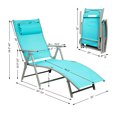 thumbnail image 4 of Costway 2PC  Outdoor Folding Chaise Lounge Chair w/Cushion Turquoise, 4 of 10