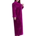 thumbnail image 3 of Ladies Zip Fleece Waffle Long Dressing Gown Fluffy Towelling Bathrobe Sleepwear, 3 of 5