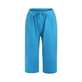 thumbnail image 4 of Timegard Plus Size Cotton Linen Drawstring Capri Pants for Women, 4X-Large, 4 of 6