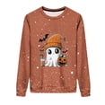 thumbnail image 4 of LMKIHUSA Chandails d'Halloween Fantôme pour Femmes Mode Décontractée Automne 2025 Chandail Kawaii Graphique Brillant Col Rond Chandail à Manches Longues Hauts Saison Effrayante Rouge,m, 4 of 8