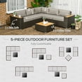 thumbnail image 4 of Outsunny Ensemble de Mobilier de Patio en Rotin 6 Pcs avec Sofa d'Angle, Table, Gris, 4 of 10