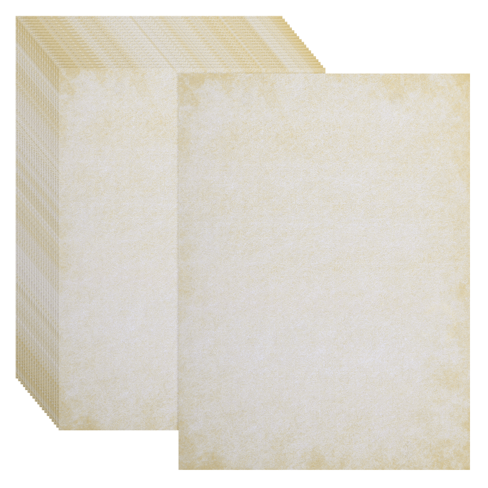 Uxcell 24 Packs Vintage Cotton Paper Printer Paper Light Yellow 8 x 11"