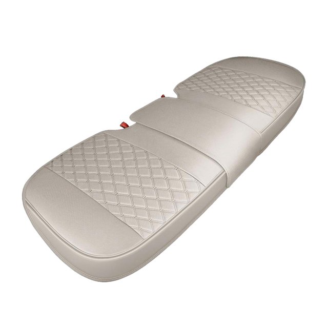 S SERENABLE PU Leather Front Rear Car Seat Cover Cushion Pad, Anti-slip & Full Wrapping Edge Grey Rear