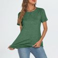 thumbnail image 4 of Timegard Womens Tops Crew Neck Short Sleeve Solid Color Shirts Casual Comfy Tunic Tops Summer Basic Tee, 4 of 7