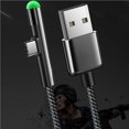 thumbnail image 1 of Ruiboury LED USB Type C Cable Braided Fast Charging Type-C Cable USB-C Charging Cable Black, 1 of 6