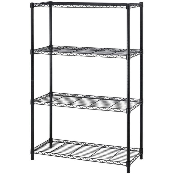 FDW BestOffice Étagère en Fil Métallique à 4 Niveaux, Étagère de Rangement Robuste Réglable, Capacité de 1000 Lb, Organisateur Commercial en Acier, 14"x36"x54 Pouces, Noir