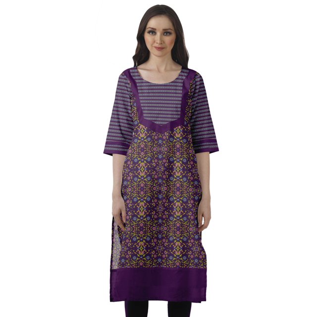 Moomaya Kurti de Designer Bollywood pour Femmes, Kurta Tunique Imprimée Longueur Genou