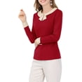 thumbnail image 3 of INSPIRE CHIC Blouse Élégante à Col pour Femme à Manches Longues pour le Travail au Bureau, 3 of 6
