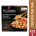 P.F. Chang-S Accueil Menu Pâte de poulet Thai Dîner surgelé, Nouilles de riz avec poitrine de poulet, poivrons, carottes et oignons verts avec une sauce thaï pâtée, Pâtée de poulet Thaï surgelée Repas, 312g