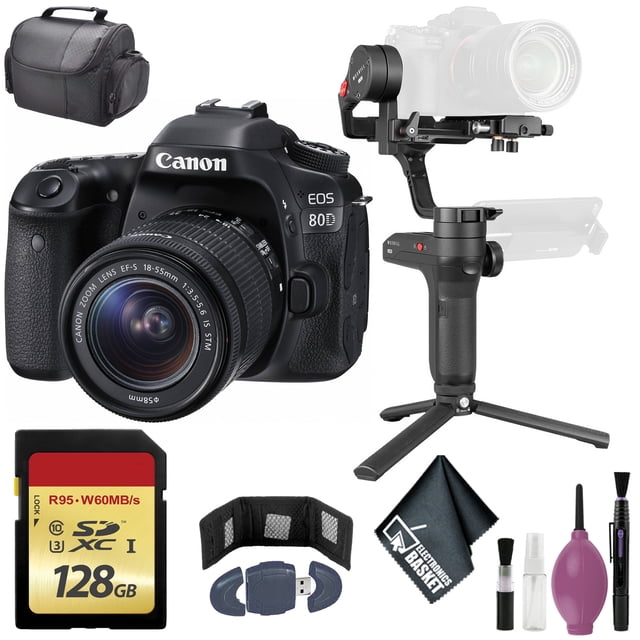 Canon EOS 80D DSLR Camera w/ 18-55mm STM - Zhiyun-Tech WEEBILL LAB Handheld Stabilizer - 128GB - Case - Cleaning Kit + More