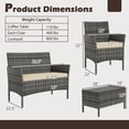 thumbnail image 3 of Gymax Set Of 4 Patio Furniture Set w/Washable Cushions & Tempered Glass Coffee Table Beige, 3 of 7