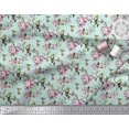 thumbnail image 2 of Soimoi Moss Georgette Fabric Hummingbird,Leaves & Rose Floral Decor Fabric Printed Yard 42 Inch Wide, 2 of 3