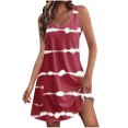 thumbnail image 1 of Penkiiy Robe d'Été Décontractée pour Femmes avec Poches Robe de Plage Bohème d'Été Robe T-Shirts Florale Robe Débardeur Ample Col en V m Rouge, 1 of 6