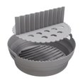 thumbnail image 1 of jifeng Foldable Air Fryer Liner Round Kitchen Gadget Easy Clean Folding Baking Tray Gray with Divider, 1 of 9