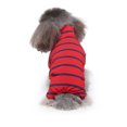 thumbnail image 3 of Lightweight Stretchy Dog Pajamas For Your Pet In Red Blue Stripes, Easy To Put On And Take Off, 3 of 8