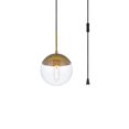 thumbnail image 2 of Living District LDPG6031BR Eclipse 1 Light Brass Plug-In Pendant with Clear Glass, 2 of 2