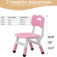 thumbnail image 3 of GARVEE Chaises pour Tout-Petits en Plastique, Ensemble de 2 Pcs, Hauteur Réglable, Rose, 3 of 6