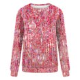 thumbnail image 5 of DPTALR Chandail à Col Rond Imprimé pour Femmes, Manches Longues, Blouse Confortable, 5 of 5