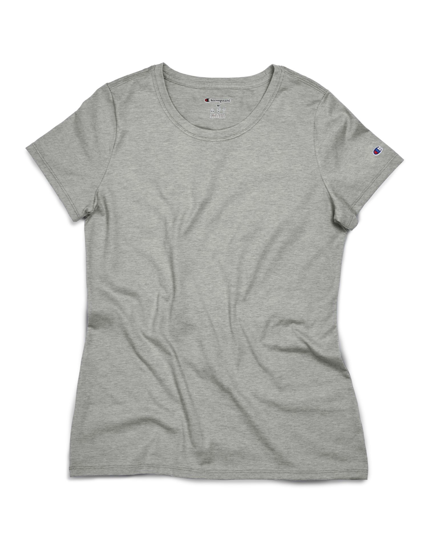 Champion T-Shirt à Manches Courtes pour Femmes, P, Gris Oxford