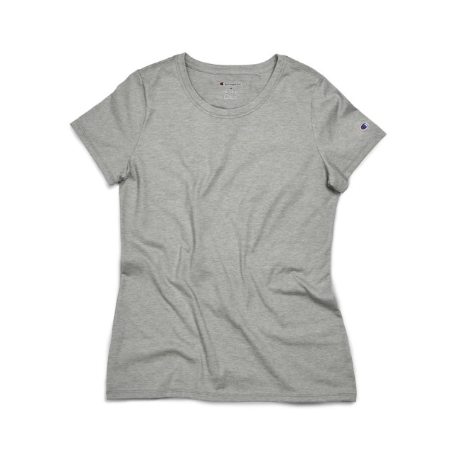 Champion T-Shirt à Manches Courtes pour Femmes, P, Gris Oxford