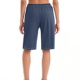 thumbnail image 3 of Plebaso Knee Length Shorts for Women Drawstring Lounge Long Shorts Summer Athletic Shorts with Pockets, 3 of 4