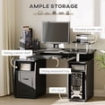 thumbnail image 4 of HOMCOM Computer Office Desk Table Workstation w/ Keyboard Tray, Black, 4 of 10