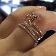 thumbnail image 2 of Bague Bijou en Or Rose Carré Géométrique à Diamants au Style Simple, 2 of 5