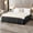 Black, variant on Elastic Pleated Bed Skirt with Defend Slide | Hotel Style Drooping Bed Skirt| Non-Slip Pleated Bed Skirt Cover for Home Hotel| Wrinkle Resistant Polyester Bed Skirt for Storage Box