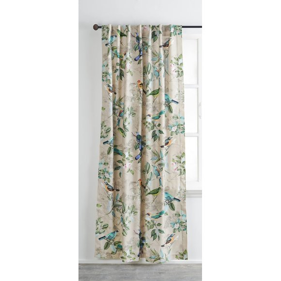 Maison d'Hermine Rideau 100 % Coton 50 Pouces"x108 Pouces" 1 Panneau Facile à Accrocher avec une Poche pour Tringle et une Boucle pour Cuisine, Chambres et Bureaux, Anis du Solstice - Printemps/été