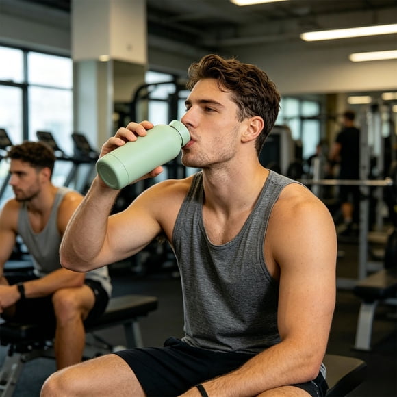 Vacemry Stainless Steel Water Bottle 500ml, Vacuum Insulated Narrow Mouth Portable Cup, Engravable Handle for Men Women, Outdoor Sports Travel Hiking Gym Car Cup Holder Decor