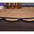 thumbnail image 4 of Indian handmade Braided Natural Farmhouse Jute with Black Color Design Round Rugs, Scalloped Round Rugs Size , 7 x 7 Feet Round ( 210 cm x 210 cm ), 4 of 4