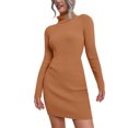 thumbnail image 1 of WTXUE Robe à Manches Longues, Robe Chandail Tricotée à Col Roulé pour Femmes Automne Hiver à Manches Longues,, 1 of 4