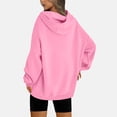 thumbnail image 3 of Plus Size Hoodies for Womens Drawstring Adjustable Pullover Blouses with Kangaroo Pocket Relaxed Fit Sweaters Comfort Casual Hooded Sweater Fall Winter Fleece Tops, 3 of 6