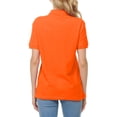 thumbnail image 3 of Basico Polos Orange à Col pour Femmes 100 % Coton Manches Courtes Polos de Golf pour Femmes et Adolescentes, 3 of 5